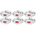 Ajay's Shoppe Stainless Steel 3 Compartment Dinner Plate Set of 6 | 27.2 CM Round Partition Thali | Reusable Section Plate for Lunch, Dinner, Snacks &amp; Everyday Meals