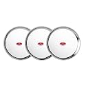 Ajay's Shoppe Stainless Steel Full Plate Set of 3 | 11-Inch Heavy Gauge Dinner Plates for Daily Dining &amp; Serving | Mirror Finish, Rust-Proof &amp; Durable Plates