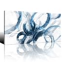 AJAZIKO Blue Wall Art Abstract Wall Decor Pictures for Living Room Wall Decoration Print Pictures Canvas Framed Artwork Minimalist Paintings for Office Above Bed Wall Decor 20×40in
