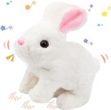AJDK MART Hopping Walking Bunny Toy with Sounds, Jumping Rabbit Wiggling Ears, Moving SofT  - 18 cm