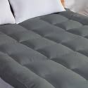 AJISH 1200 GSM Mattress Topper Twin Size 72" X 48" | Luxurious Hotel Feel Bed Topper with 4 Corner Elastic Band | Soft &amp; Comfortable | Best for Hair &amp; Skin (Grey, 4 X 6 Feet)