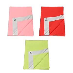 pack of 3 baby bed protector reusable - soft cotton 100 waterproof high absorbent faster dry sheet - best for new born babies amp toddler children large - 100x140cm pinkredmint green