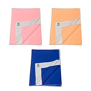 pack of 3 baby bed protector reusable - soft cotton 100 waterproof high absorbent faster dry sheet - best for new born babies amp toddler children medium - 70x100cm pinkorangenavy blue