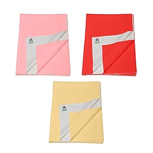 pack of 3 baby bed protector reusable - soft cotton 100 waterproof high absorbent faster dry sheet - best for new born babies amp toddler children large - 100x140cm pinkredyellow
