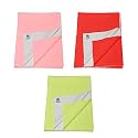 Pack of 3, Baby Bed Protector Reusable - Soft Cotton 100% Waterproof High Absorbent Faster Dry Sheet - Best for New Born Babies &amp; Toddler Children (Small - 50X70CM) (Pink,Red,Mint Green)