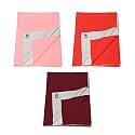 Pack of 3, Baby Bed Protector Reusable - Soft Cotton 100% Waterproof High Absorbent Faster Dry Sheet - Best for New Born Babies &amp; Toddler Children (Small - 50X70CM) (Pink,Red,Maroon)