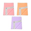 Pack of 3, Baby Bed Protector Reusable - Soft Cotton 100% Waterproof High Absorbent Faster Dry Sheet - Best for New Born Babies &amp; Toddler Children (Large - 100X140CM) (Pink,Orange,Purple)