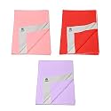 Pack of 3, Baby Bed Protector Reusable - Soft Cotton 100% Waterproof High Absorbent Faster Dry Sheet - Best for New Born Babies &amp; Toddler Children (Large - 100X140CM) (Pink,Red,Purple)