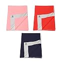 Pack of 3, Baby Bed Protector Reusable - Soft Cotton 100% Waterproof High Absorbent Faster Dry Sheet - Best for New Born Babies &amp; Toddler Children (Small - 50X70CM) (Pink,Red,Dark Blue)