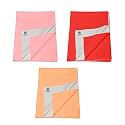 Pack of 3, Baby Bed Protector Reusable - Soft Cotton 100% Waterproof High Absorbent Faster Dry Sheet - Best for New Born Babies &amp; Toddler Children (Large - 100X140CM) (Pink,Red,Orange)