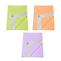 Pack of 3, Baby Bed Protector Reusable - Soft Cotton 100% Waterproof High Absorbent Faster Dry Sheet - Best for New Born Babies &amp; Toddler Children (Large - 100X140CM) (Mint Green,Orange,Purple)
