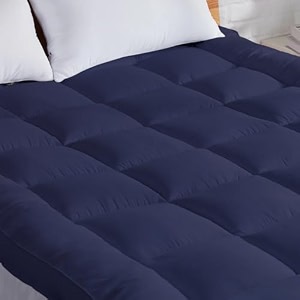ajish super soft mattress topper single bed 78x36  single bed topper padding 234 inch  1200 gsm microfiber top surface back amp neck pain relief  comfort sleep all night dark blue 3 x 65 feet