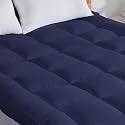 AJISH Super Soft Mattress Topper Single Bed 78X36 | Single Bed Topper Padding 2" inch | 1200 GSM Microfiber Top Surface Back &amp; Neck Pain Relief | Comfort Sleep All Night (Dark Blue, 3 X 6.5 Feet)
