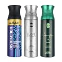 Ajmal 1 Distraction for Men & Women, 1 Ajmal Evoke Silver Edition for Him And 1 Sacrifice II for Him for Men Deodorants each 200ml Combo Pack Of 3 (Dist_ESH_SacII_Deo)