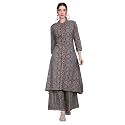 Ajrak Printed Kurta with Plazzo Set Brown