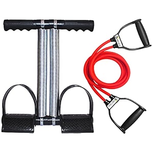 ajro deal double spring tummy trimmer ab exerciser and double toning tube for men and women - abs exercise amp body toner equipment for home use gym amp fitness kit dstt with double toning tubered