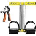 AJRO DEAL Double Spring Tummy Trimmer, Waist Trimmer, Ab Exerciser,Gym -Fitness Equipment for Unisex and Adjustable Hand Grip| Resistance (10KG - 40KG) | Hand/Power Gripper for Home &amp; Gym Workouts