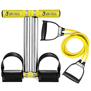 ajro deal tummy trimmer double spring for unisex body tonner waist trimmer amp fitness equipment and resistance heavy tube exercise band for stretching full body workout