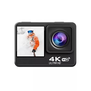 4k 60fps dual touch screen sports camera waterproof underwater camera with anti-shake stabilization20mp 4x digital zoom support wifi and 24g remote control for outdoor sportstraveldiving