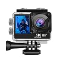 5K EVOK Action Camera Compatible with Android Smartphones iPhone Tablets and Laptops Features 48MP Photos 5K Video EIS Stabilization Dual Screens WiFi Remote Control and Waterproof Case