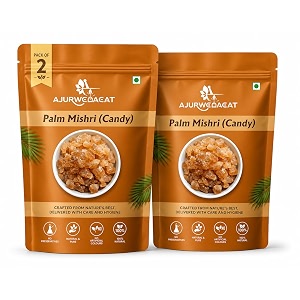 ajurwedaeat dhaga mishri tal mishri organic mishri misri palm candy natural palm mishri sugar crystals thread mishri sweetener for digestion energy immunity boost 460 gm - pack of 2