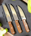 AK ACCESSORIES 3 Pc Stainless Steel Wood