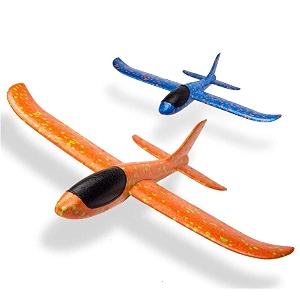 airplane toy - large throwing foam plane dual flight mode aeroplane gliders flying aircraft gifts for kids amp 3 to 12 year old boygirls u2-s8vc-uljo01 multicolor