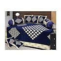Designer Diwan Set Velvet Covers Combo 5 Cushion Covers 2 Bolster Cover, Multicolor (Multicolor_04)