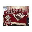 Designer Diwan Set Velvet Covers Combo 5 Cushion Covers 2 Bolster Cover, Multicolor (Multicolor_08)