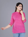 AK FUSION Casual Printed Women Pink White
