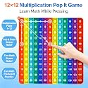 ​AK-SHIP Multiplication Game Table Bubble Toys Relieve Stress and Anxiety Multiplication Flash Cards 3rd Grade Learning Multiplication Tools During the Decompression Process (Multiplication 12X12)