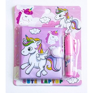 ak store pack of 2 cartoon pocket diary with pen writing book for kids boys girls cartoon stationery set for students children birthday return gift unicorn 2