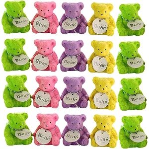 ak store set of 20 teddy bear erasers with backpack style sharpeners for kids birthday return gift school stationery