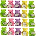 AK Store (Set of 20) Teddy Bear Erasers with Backpack Style Sharpeners for Kids, Birthday Return Gift, School Stationery