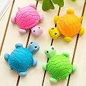 AK Store (Set of 4) 3D Cartoon Shape Rubber Pencil Erasers, Stationery for Kids School Boys Girls, Birthday Return Gifts (Turtle)