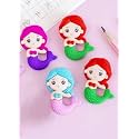 AK Store (Set of 4) 3D Cartoon Shape Rubber Pencil Erasers, Stationery for Kids School Boys Girls, Birthday Return Gifts (Mermaid)