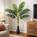 Akaar Decor 4ft (Approx) Artificial Palm Tree | Lifelike | Low-Maintenance | Faux Tropical Plant for Home, Office, Hotel, Indoor-Outdoor, Garden, and Store décor (Palm Tree)