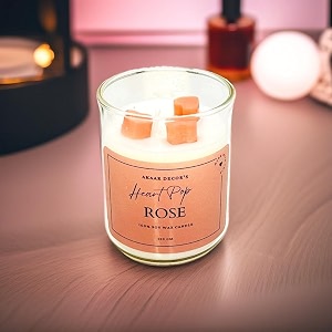 akaar decor range of colorful heart-pop scented candles  100 soy wax  150 grams  handcrafted smoke-free  vanilla  rose  lavender  lemongrass  jar candle with lid rose_red