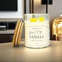Akaar Decor Range of Colorful Heart-Pop Scented Candles | 100% Soy Wax | 150 Grams | Handcrafted |Smoke-Free | Vanilla | Rose | Lavender | Lemongrass | Jar Candle with Lid (Vanilla_Yellow)