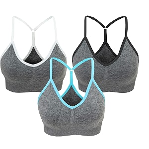 AKAMC Womens Cross Back Sport BrasAdjustable Straps