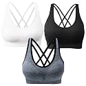 AKAMC Women's Cross Back Sport Bras,Adjustable Straps Padded Criss Cross Cropped Bras for Yoga Workout Fitness
