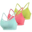 AKAMC Women's Cross Back Sport Bras,Adjustable Straps Padded Criss Cross Cropped Bras for Yoga Workout Fitness