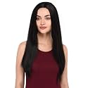 Akashkrishna Full Head Straight Hair Wig | Women Synthetic Wig Centre Parting Hair Wig | Heat Resistant Synthetic Fiber | Black Wig for Cosplay Fashion &amp; Daily Use | with Wigcap, Comb