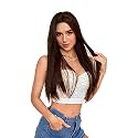 Akashkrishna Long Hair Wig For Women Dark Brown Hair Wigs Synthetic Layered Wig Middle Parting Wig With WigCap &amp; Comb (Pack of 1)