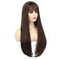 Akashkrishna Long Straight Synthetic Hair Wig for Women Brown Wig with Glueless Design for Easy Styling & Hair Replacement | Alopecia, Chemotherapy & Hair Loss | Includes WigCap & Comb