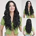 Akashkrishna Stylish Hair Wig Women Light Weight Comfortable Full Head Hair Wigs for Cosplay Women Synthetic Hair wig Long Wavy Natural Black Wig Comb, Wig Cap