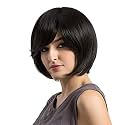 Synthetic Bob Hair Wigs For Women Short Natural Looking Straight Ladies Wig Daily Use Hair Wig With Bangs With WigCap
