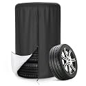 AKEfit Tire Cover, Heavy Duty Waterproof and Dustproof Tire Storage Bag for Jeep Trailer RV SUV Truck Tires with Zipper (Black,Holding 4 Tires Within 34 Inch Diameter)