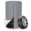 AKEfit Tire Cover, Heavy Duty Waterproof and Dustproof Tire Storage Bag for Jeep Trailer RV SUV Truck Tires with Zipper (Grey,Holding 4 Tires Within 28 Inch Diameter)