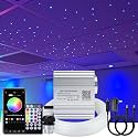 AKEPO Fiber Optic Lights kit Twinkle+ APP Control + Music Effect for Star Ceiling Sky Light Car Home Use, RGBW Light Engine+Optical Fiber Cable 375pcs of 9.8ft/3m(0.03+0.04+0.06in)+28key Remote